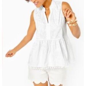 Lilly Pulitzer Novella Ruffle Hem Top Size XXS